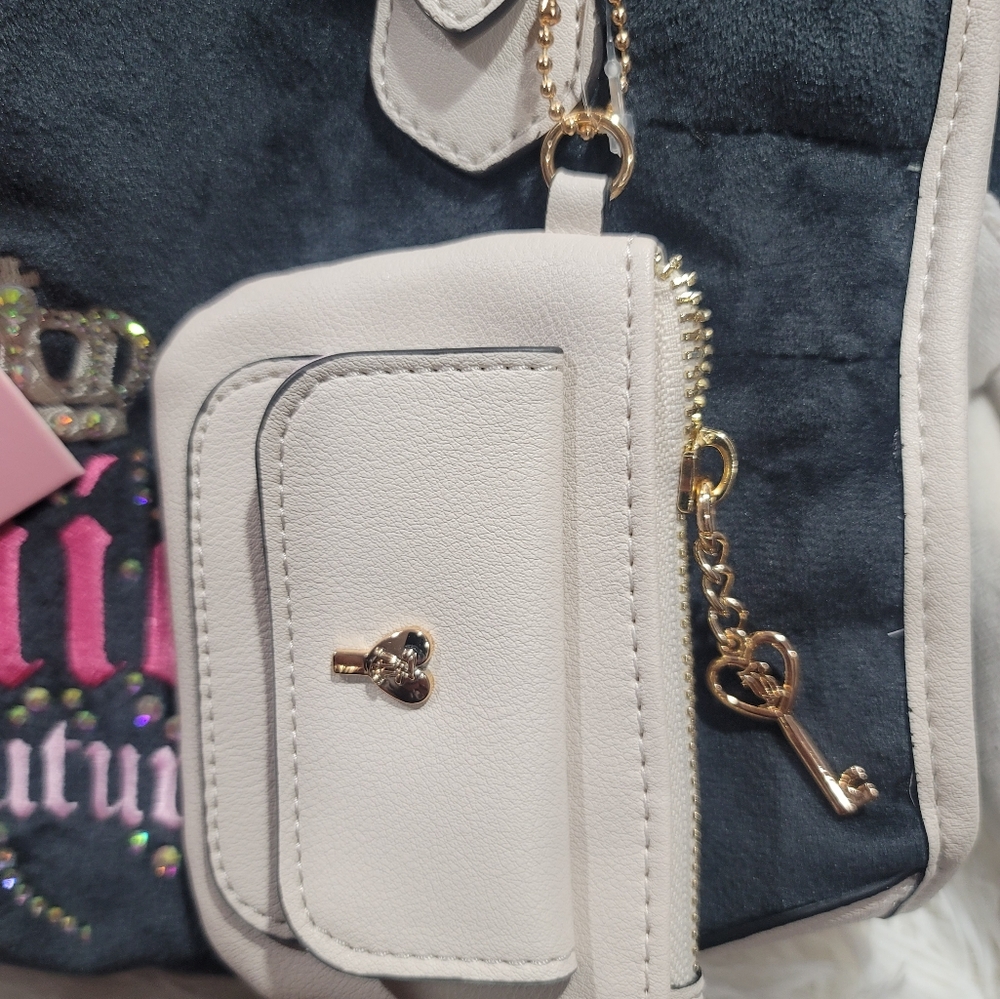 Juicy Couture Dreamy Juicy Tote Liquorice/Crystal Crown New Exclusive - Picture 4 of 12
